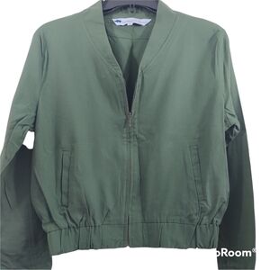 American Rhino, Zip Front Bomber Jacket, 100% Cotton Made in Kenya, Olive Sz M